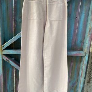 BCBG Linen Cotton Blend Light Peach Wide Leg High Waist Jeans 28